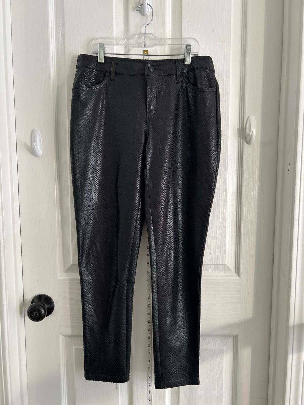 Eric Size 4 Black Snake Skin Print Faux Leather Pants